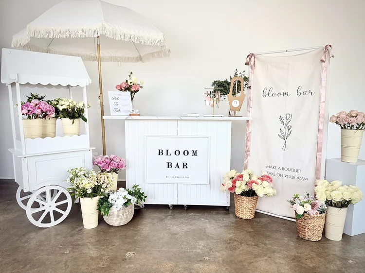 The Crafted Line Signature bloom bar setup in Colorado
