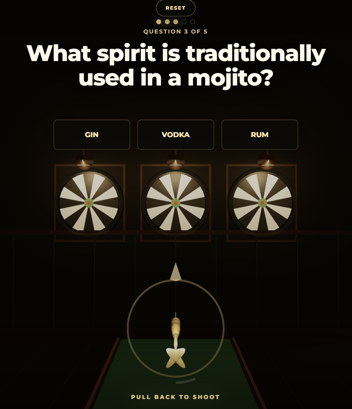 Pub Darts Challenge working interaction example