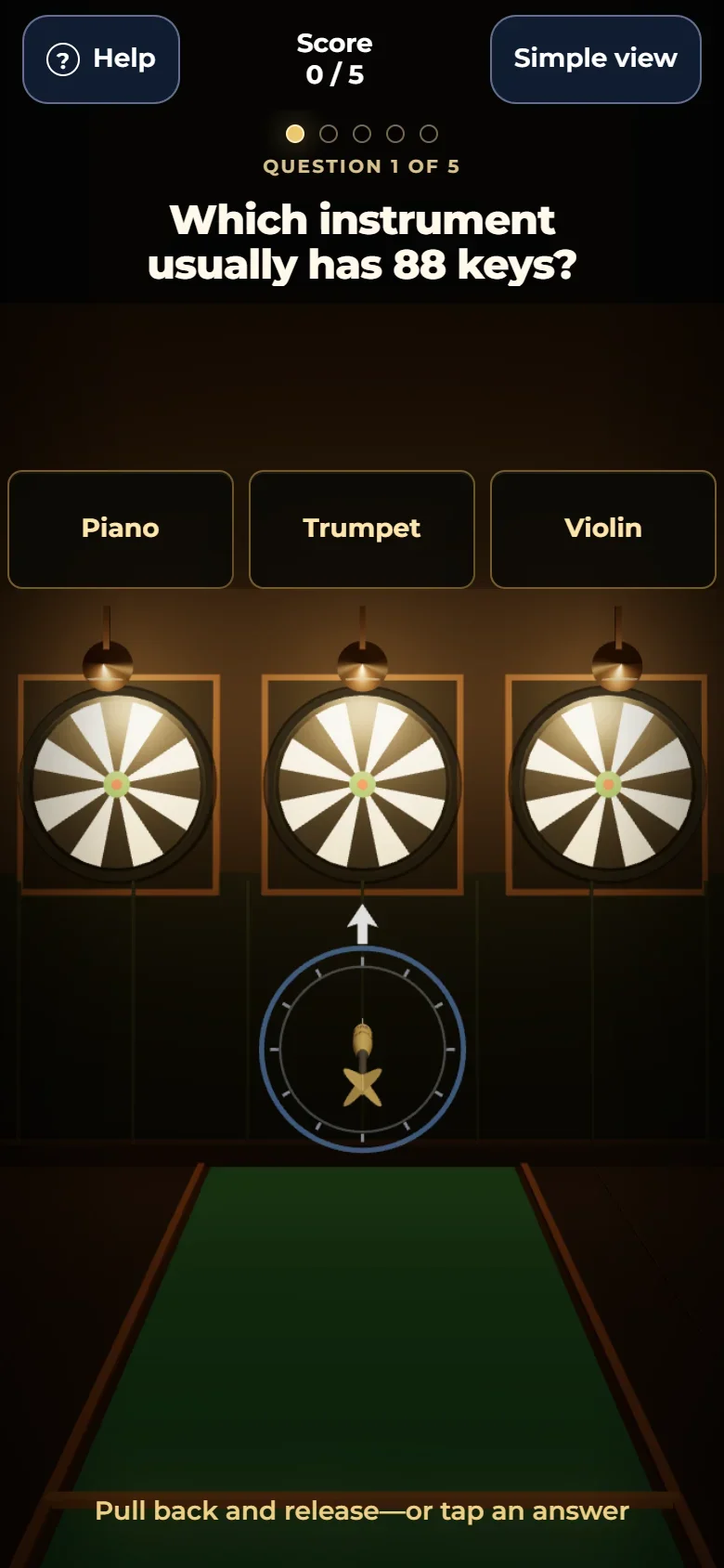 Darts Quiz question and answer boards