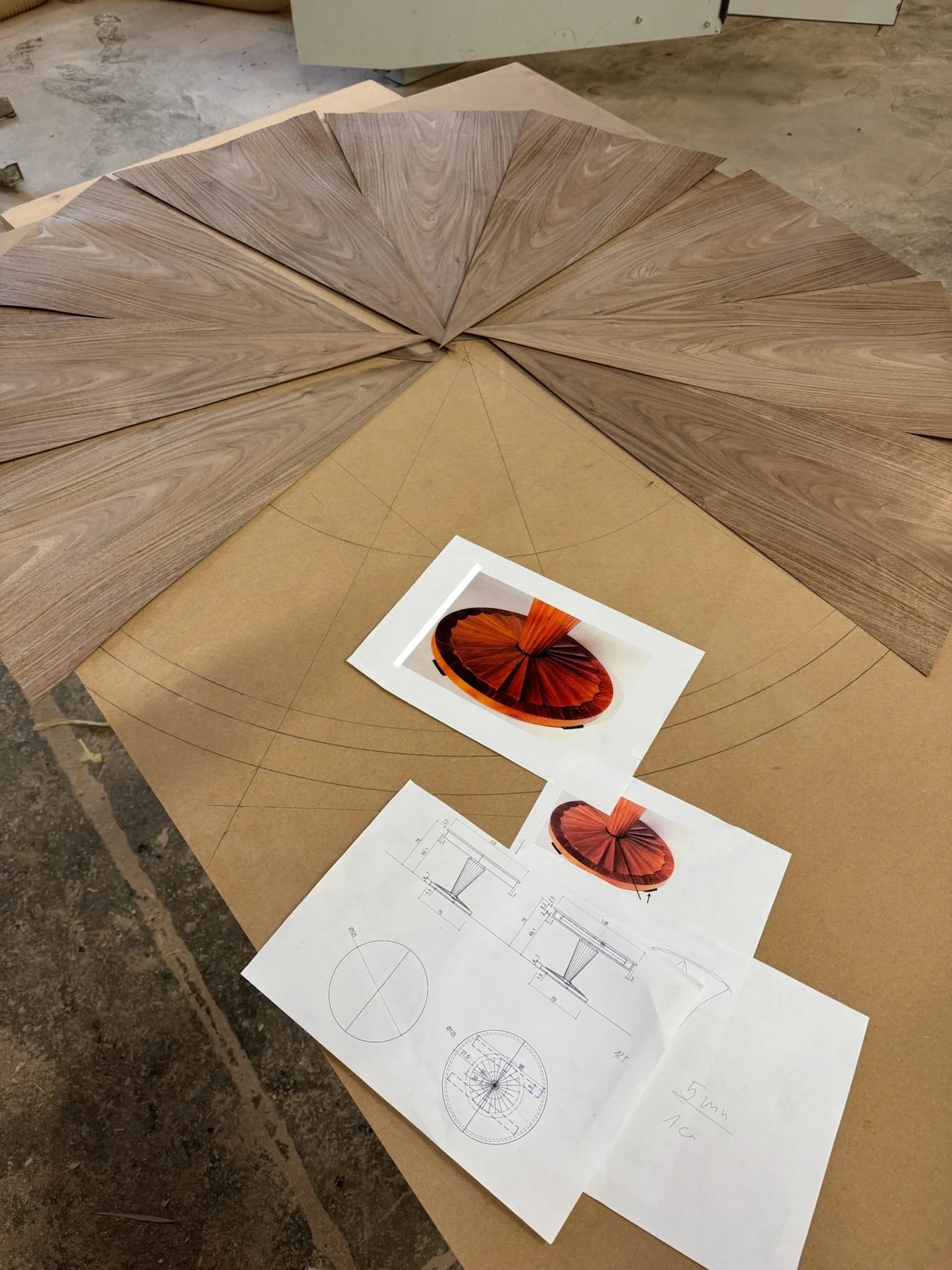 Biedermeier table veneer workshop Vienna - Christiana Fantl Design bespoke furniture