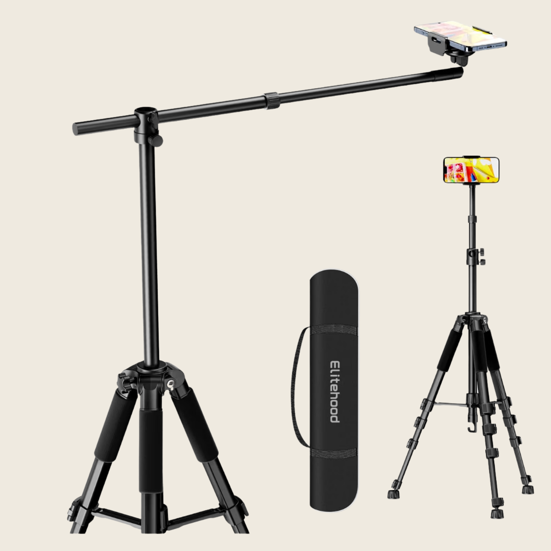 Extendable phone tripod with wireless remote control