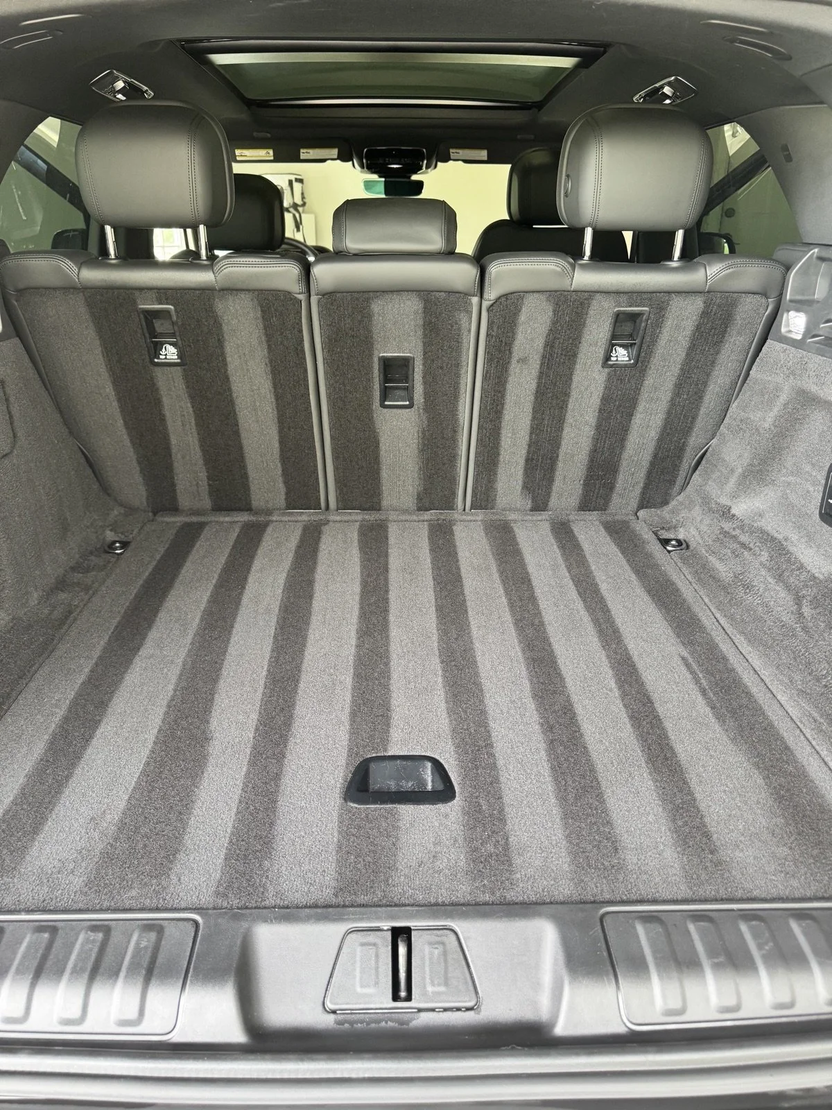 Finished vehicle interior during an indoor detailing appointment