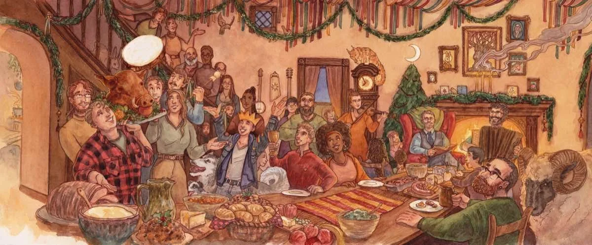 A long winter feast filled with singers, family, friends, food, and music