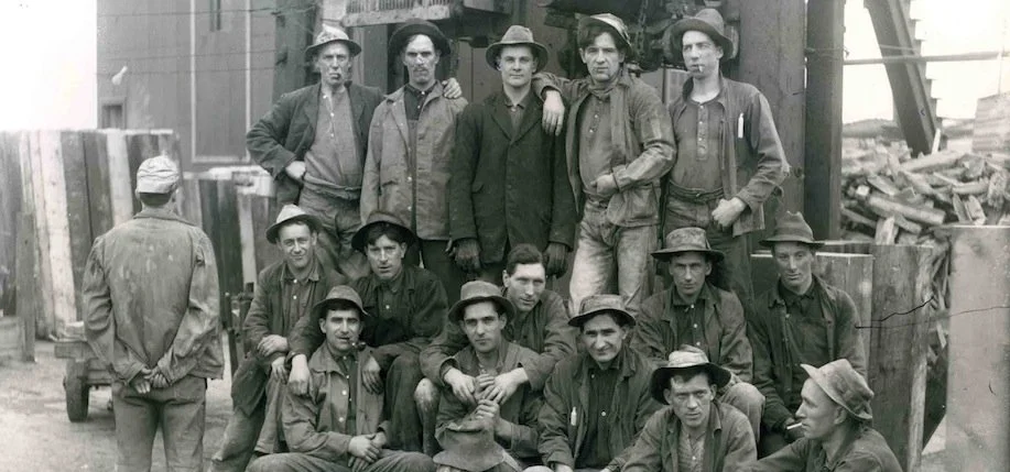 Group photograph of Butte miners supplied by Jennifer McLaughlin-Doherty