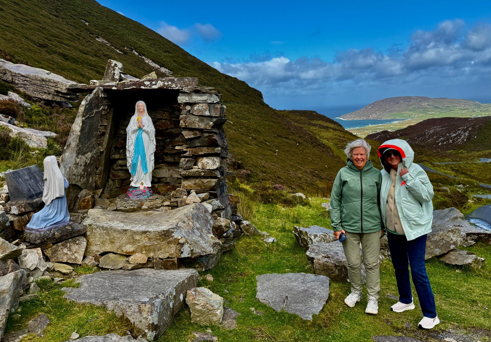 Debi and Denise visiting a hillside shrine