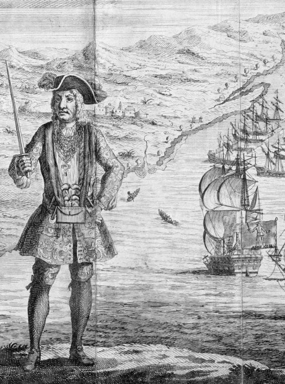 Historical engraving associated with the pirate Henry Every, also known as Avery