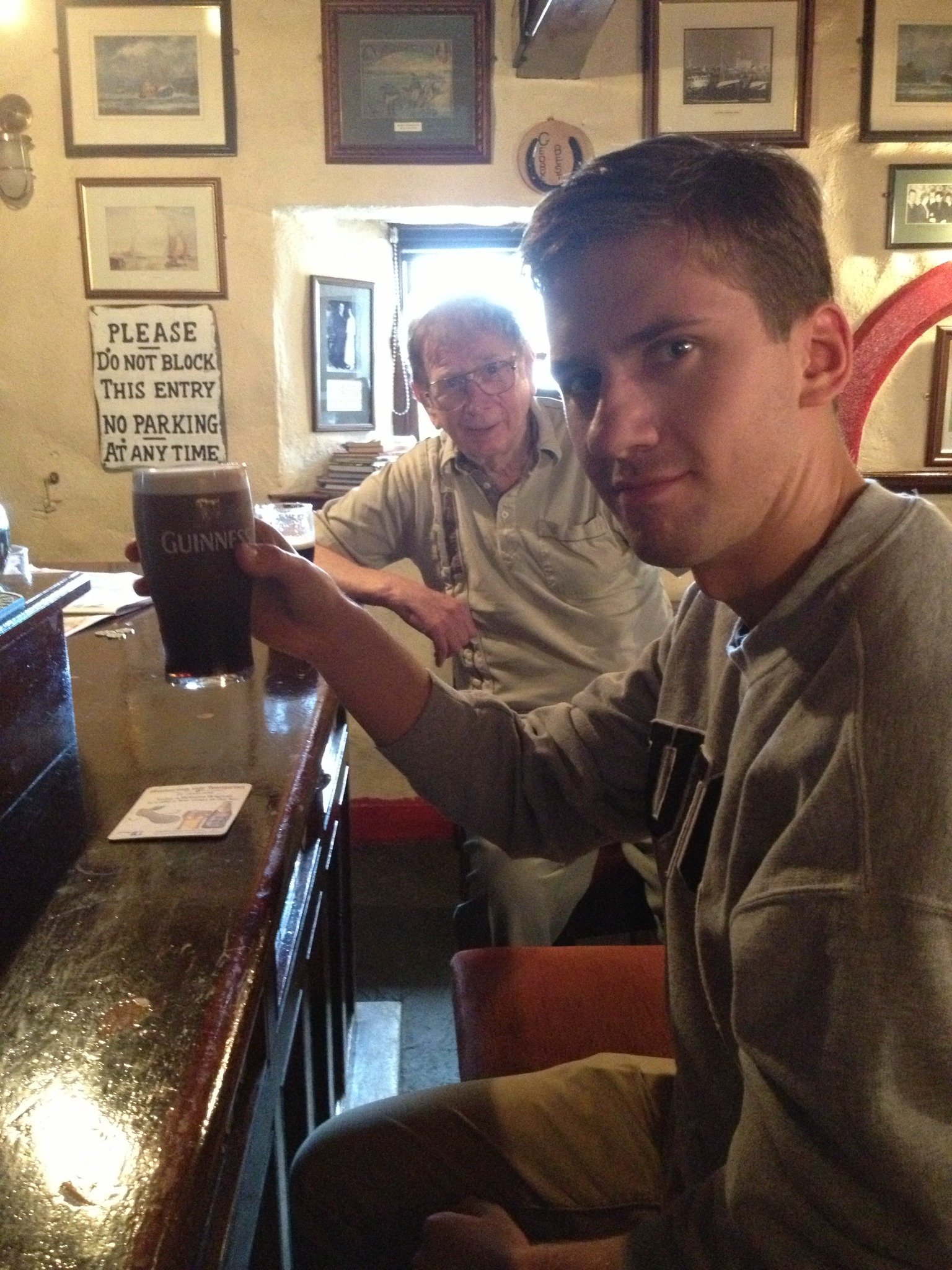 Francis Heschmeyer enjoying a pub visit