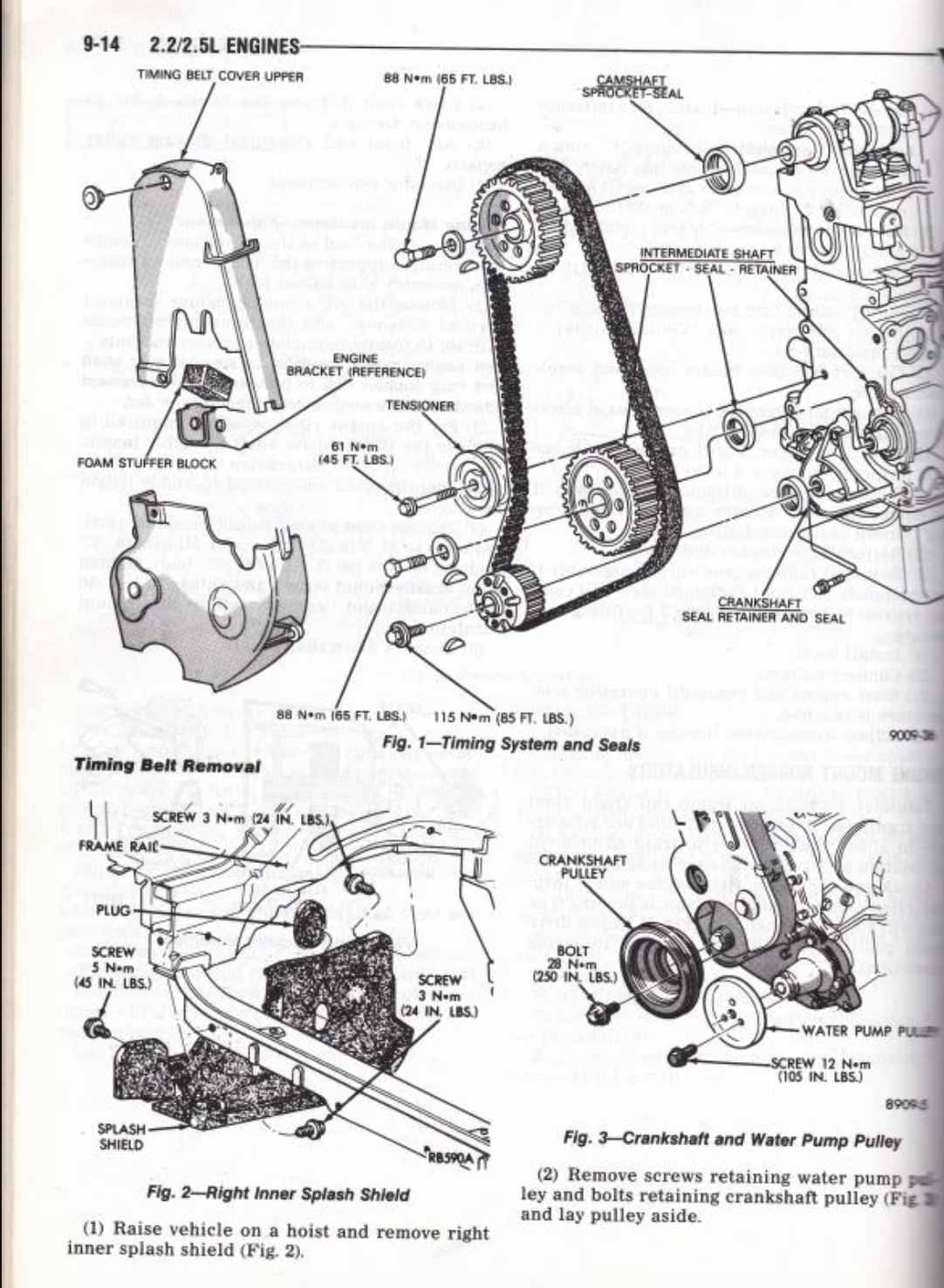Timing belt diagram showing camshaft and crankshaft connection