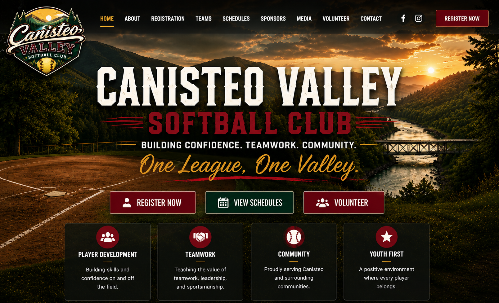 Canisteo Valley Softball Club homepage header