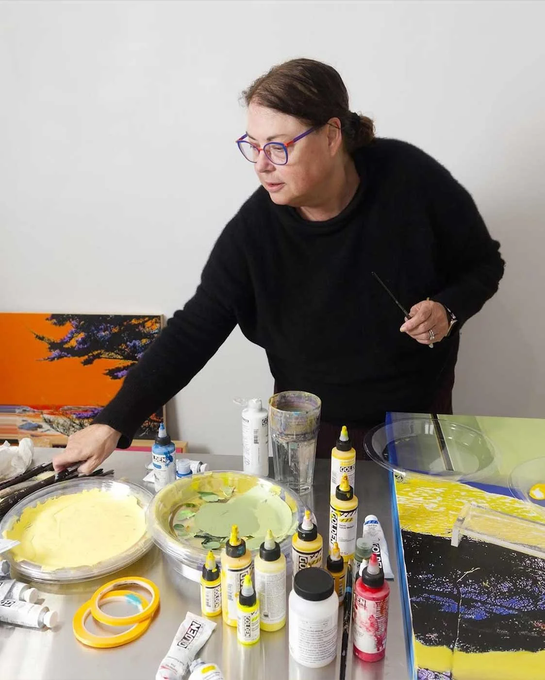 Karen Olsen-Dunn creating artwork
