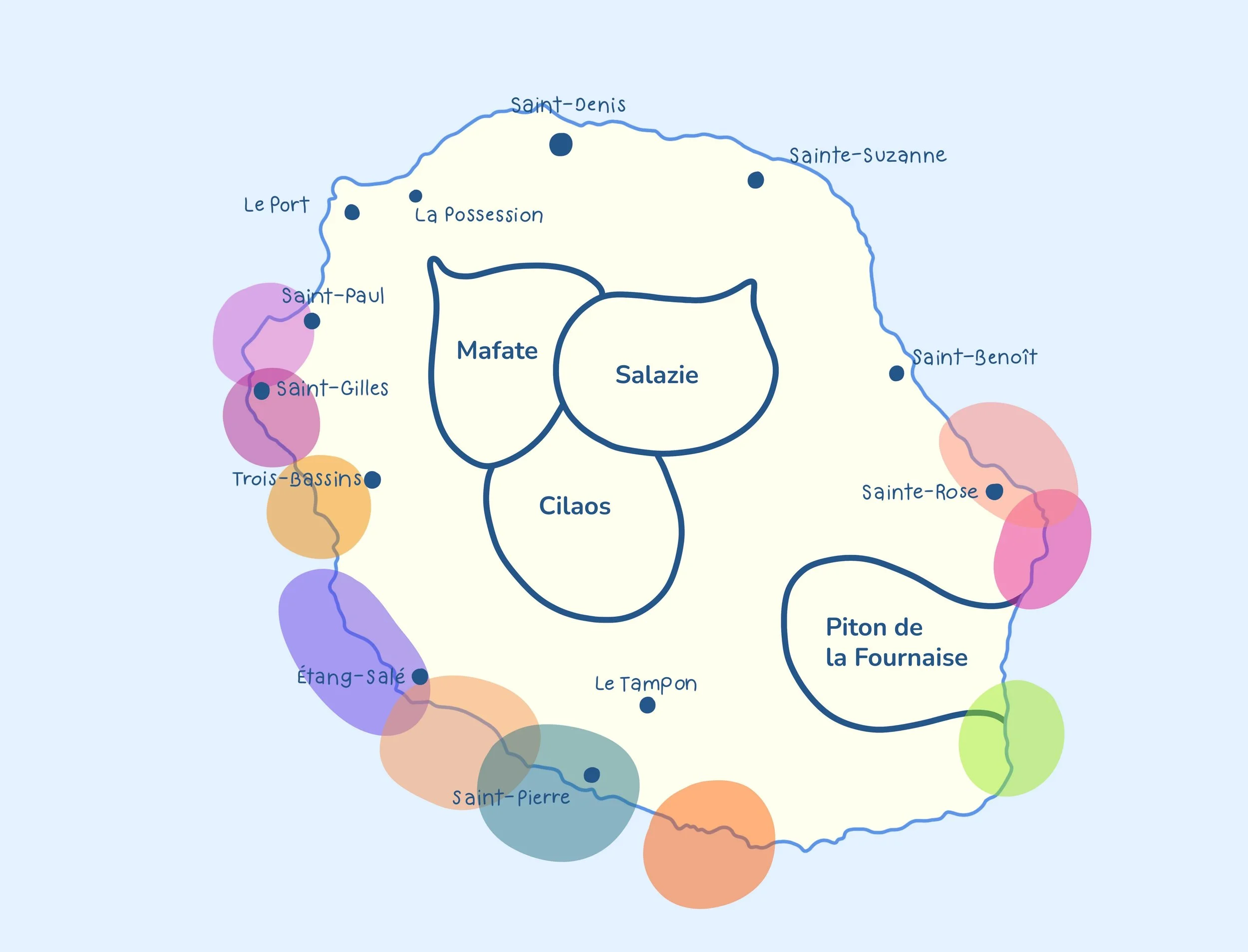 Carte interactive kayak La Réunion
