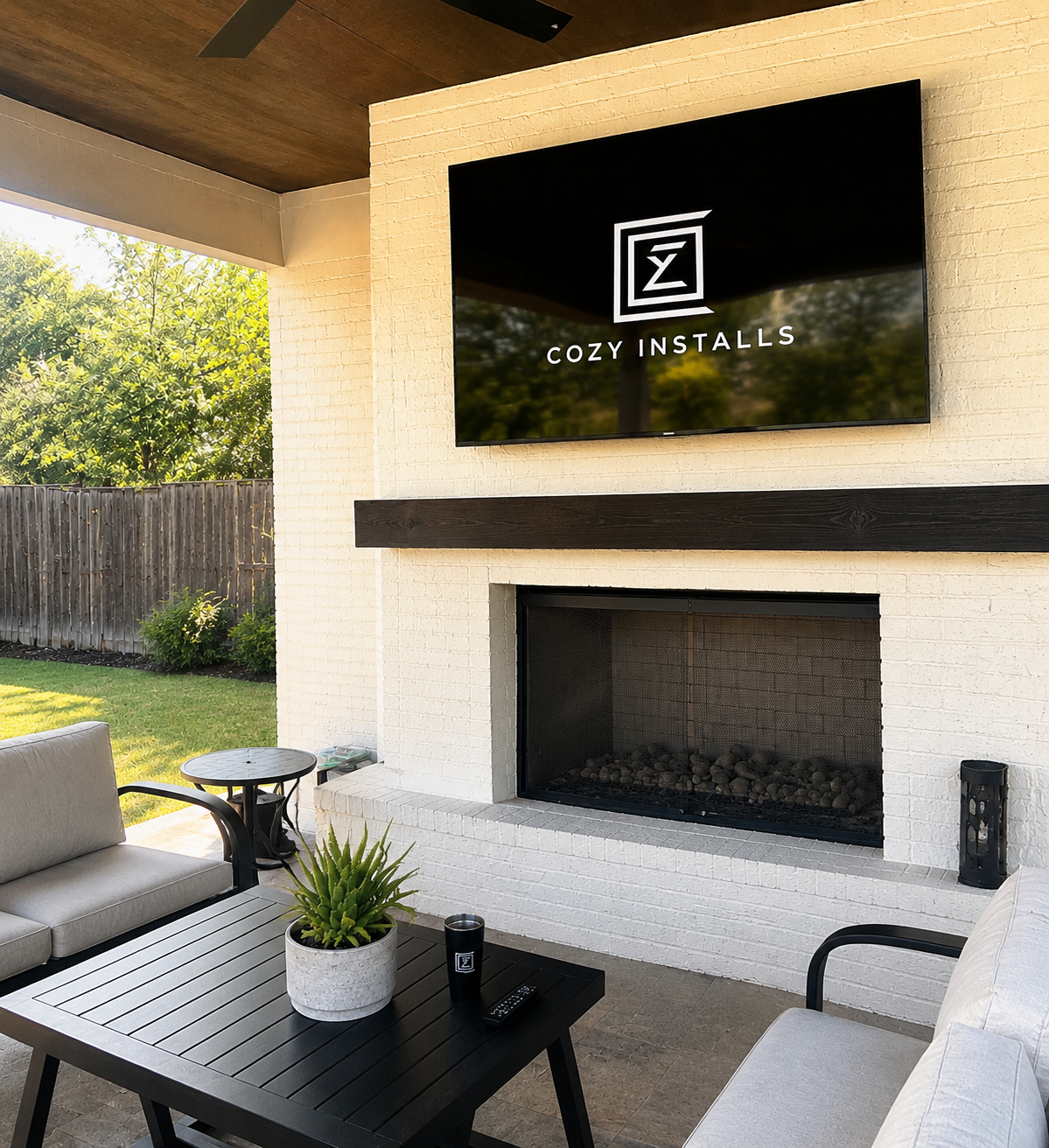 Outdoor patio TV installation