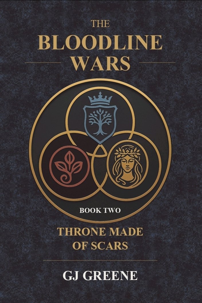The Bloodline Wars, Book Two: Throne Made of Scars by GJ Greene — approved book cover