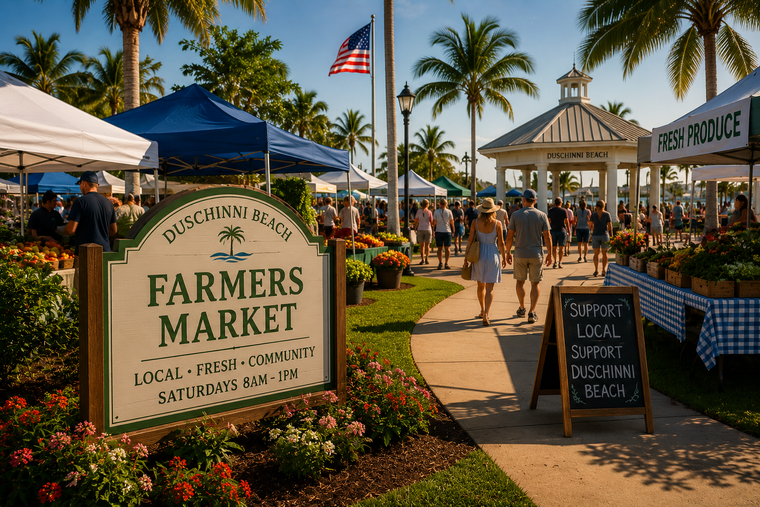 Farmers Market in fictional Duschinni Beach