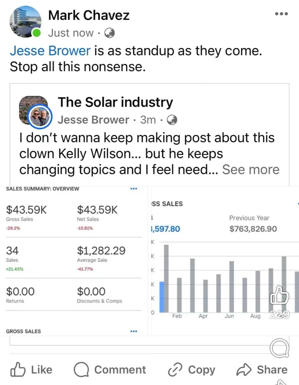 Original supplied screenshot: Mark Chavez, Public recommendation
