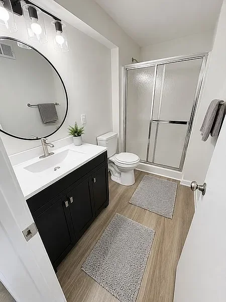 Updated bathroom with modern vanity