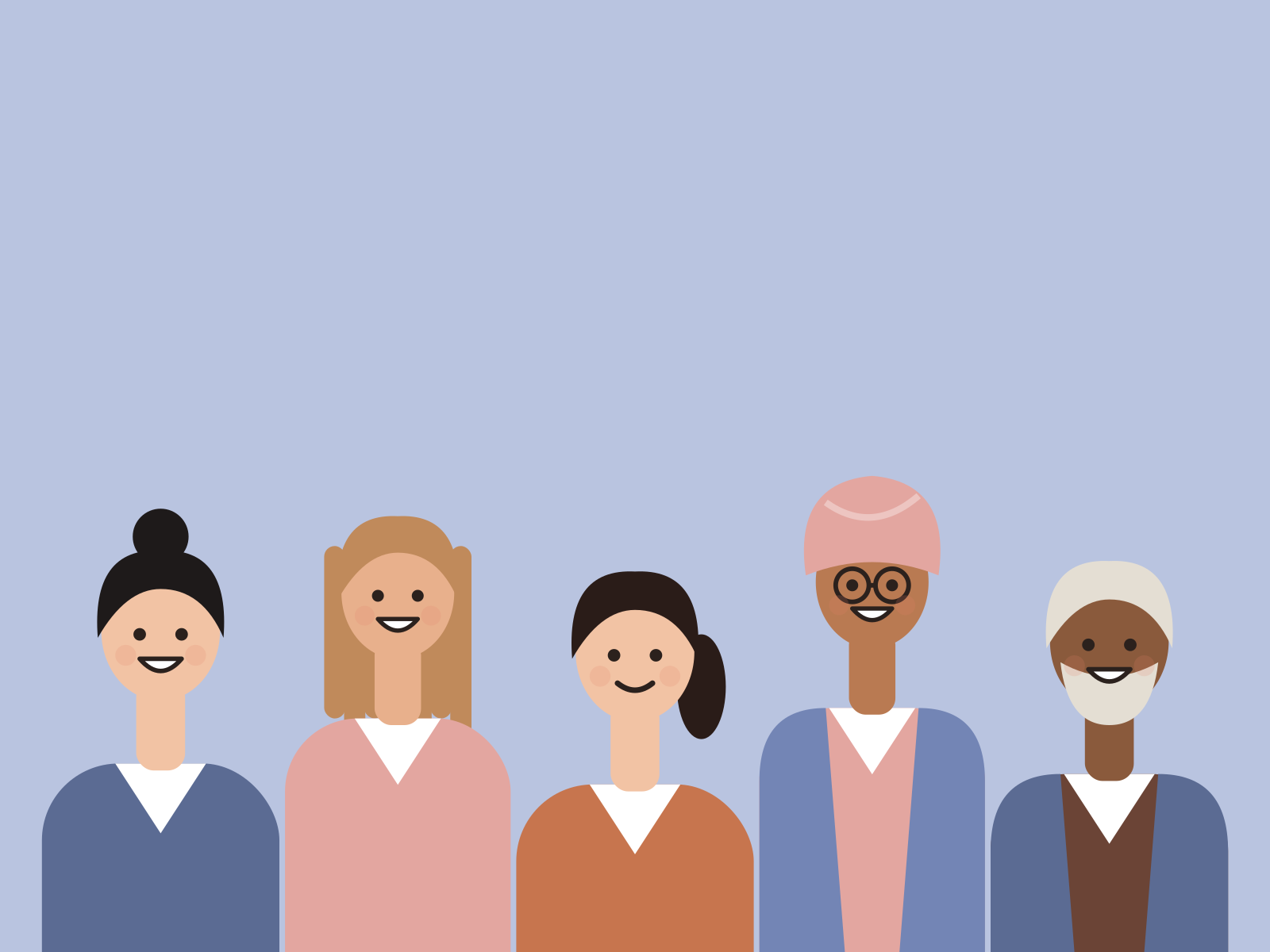 Illustration of a workplace team standing together