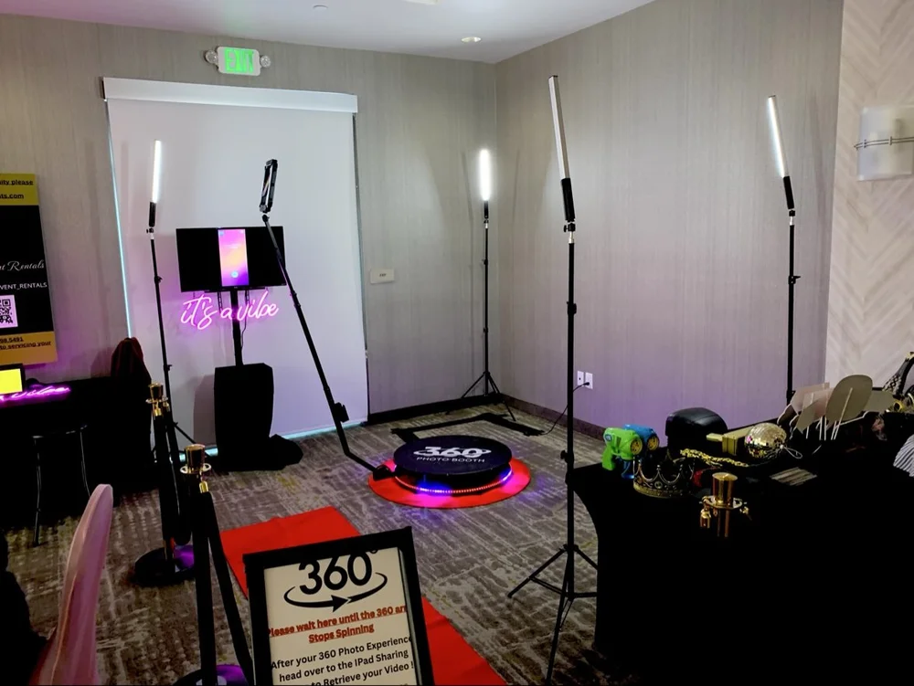 360 booth at a hotel wedding