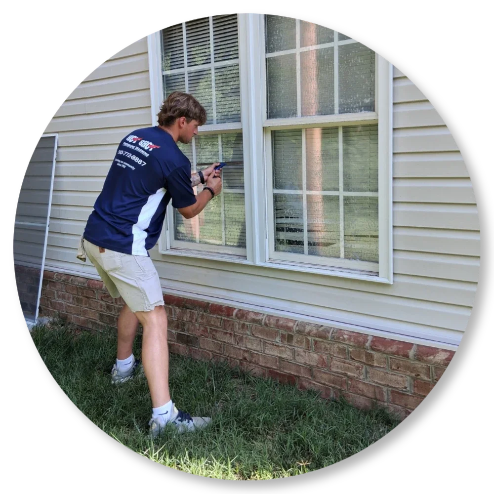 Residential window washing by Hot Shot Pressure Washing in Salem and Roanoke VA