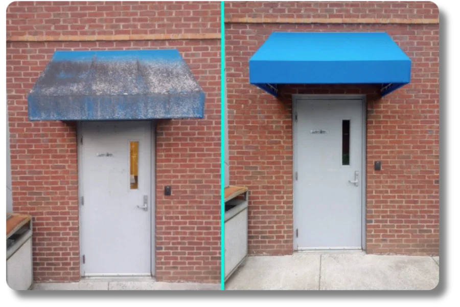 Professional building washing before and after Roanoke VA