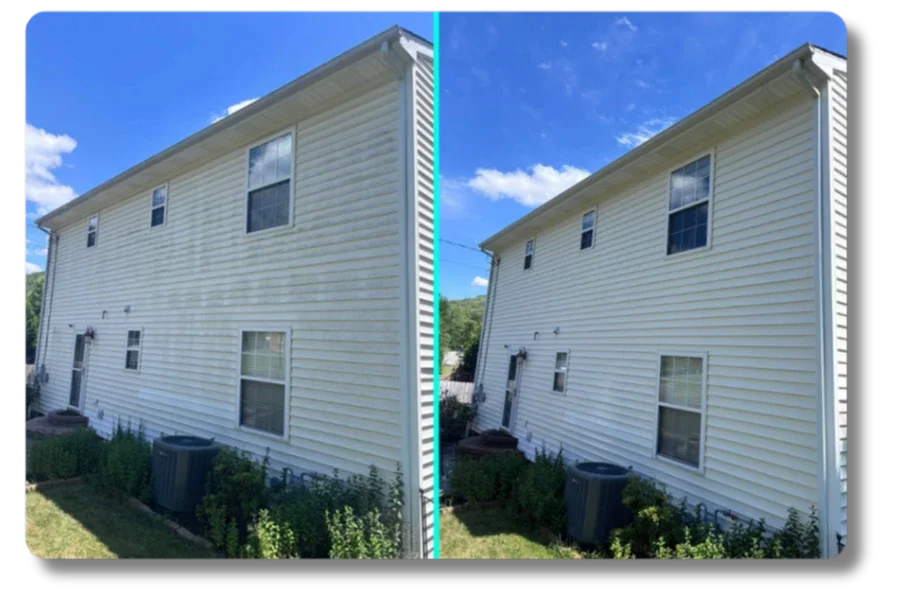 House washing before and after Roanoke VA