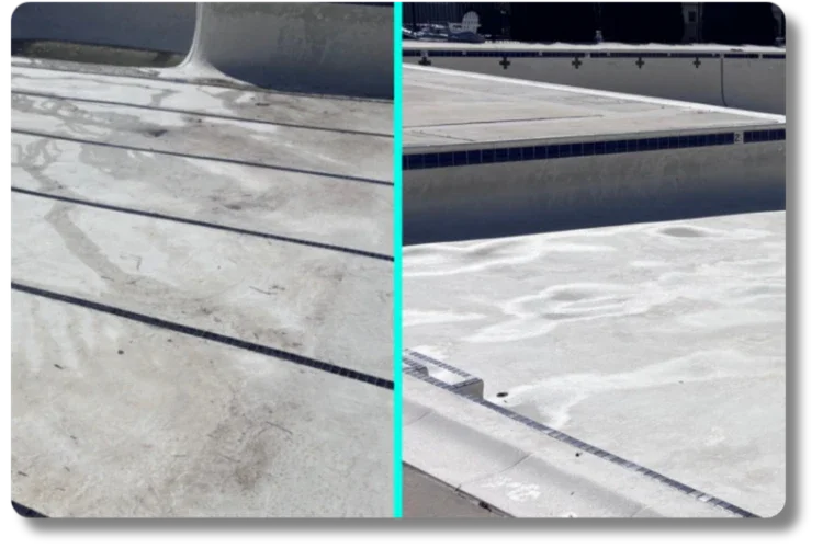 Commercial concrete cleaning before and after Roanoke VA