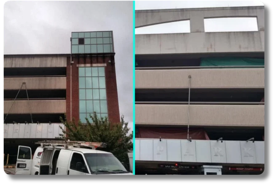 Commercial exterior cleaning results Roanoke Valley