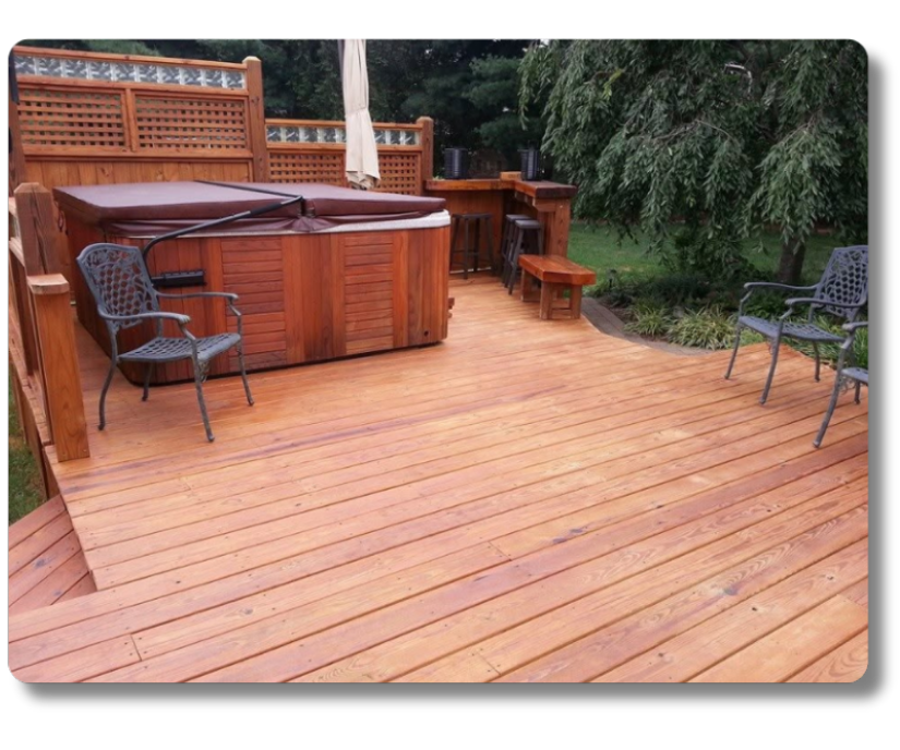 Hot Shot Pressure Washing professional deck washing and wood deck restoration in Roanoke Valley VA