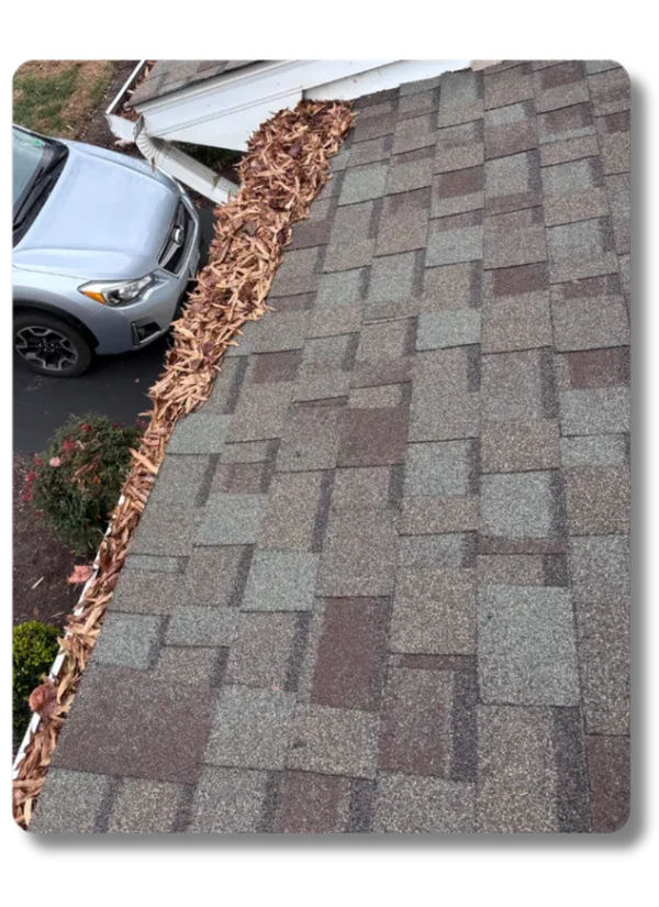 Gutter cleaning before - Hot Shot Pressure Washing Salem and Roanoke VA
