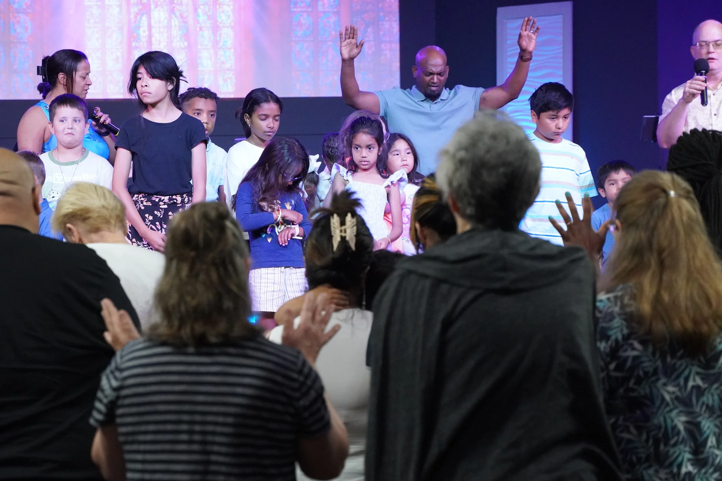 Congregation in worship