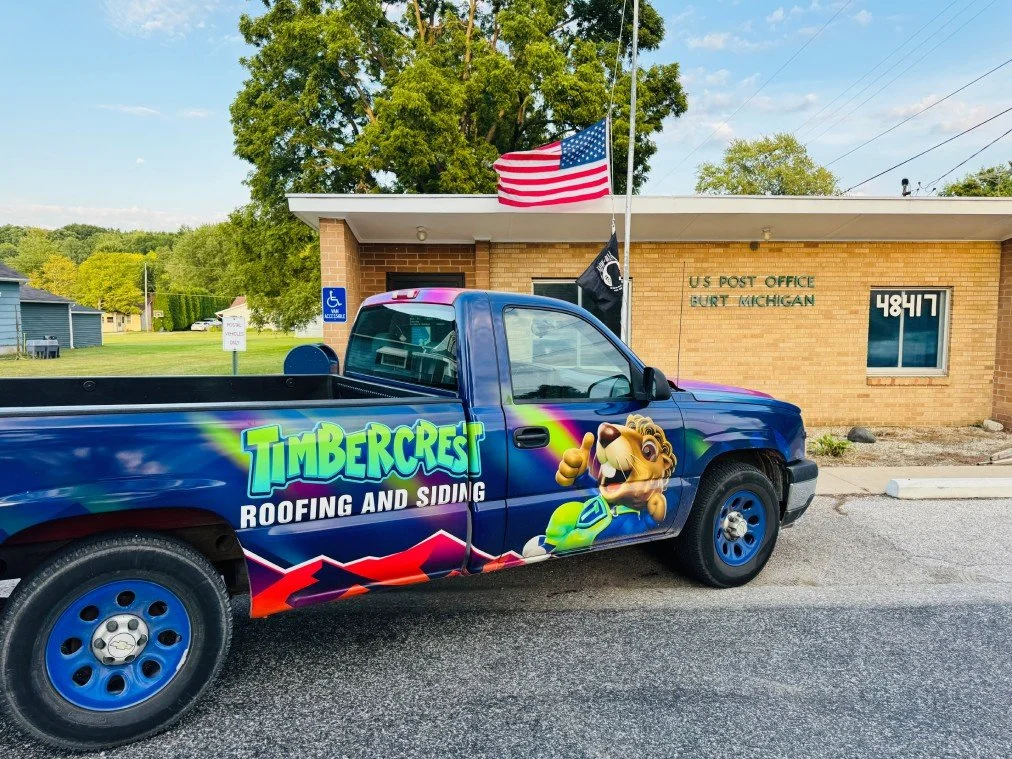 Timbercrest mascot on branded apparel and signage