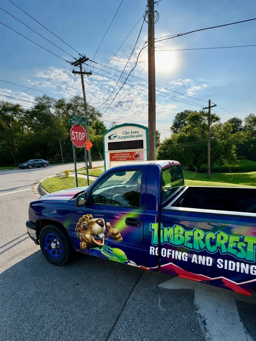 Timbercrest mascot on branded apparel and signage