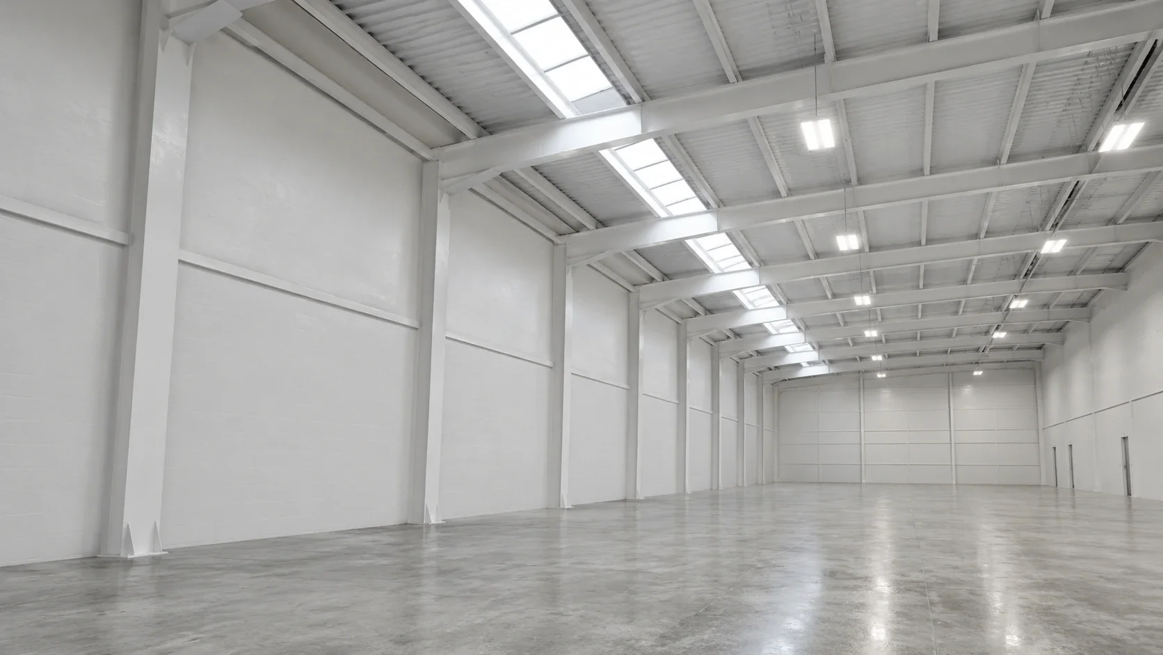 Professionele binnenafwerking grote industriële hangar spuitwerken Master Coating