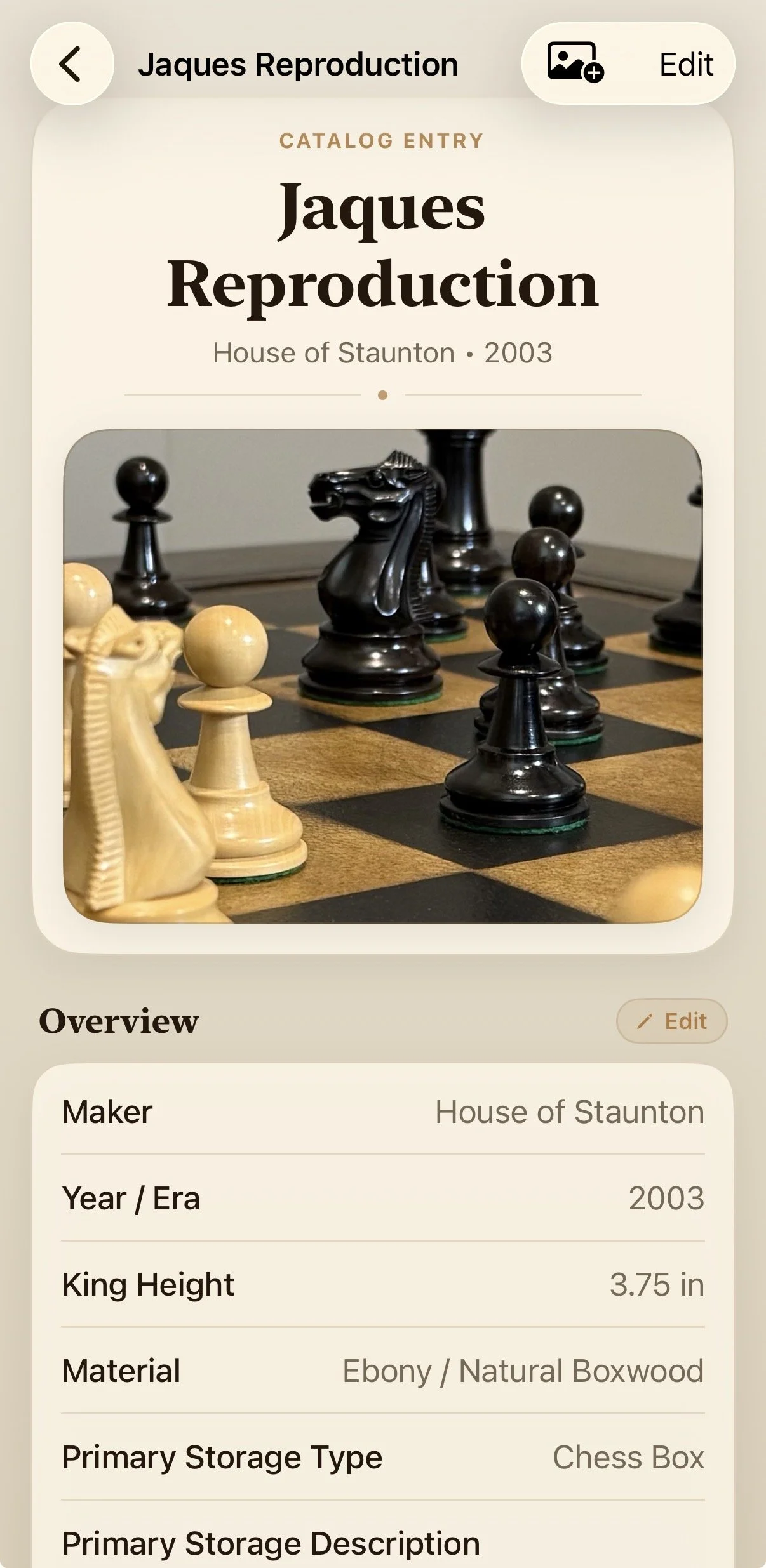 ChessCatalog set details page