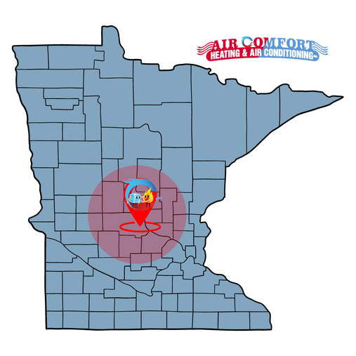 Air Comfort Minnesota Service Area Map