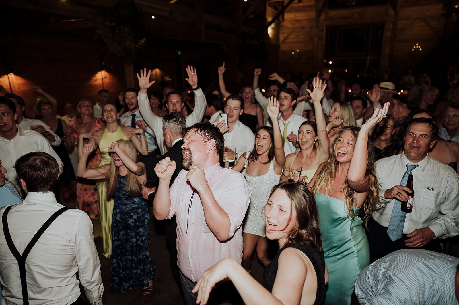 Packed wedding dance floor
