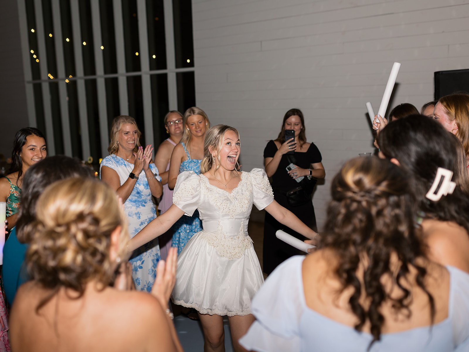 Packed wedding dance floor