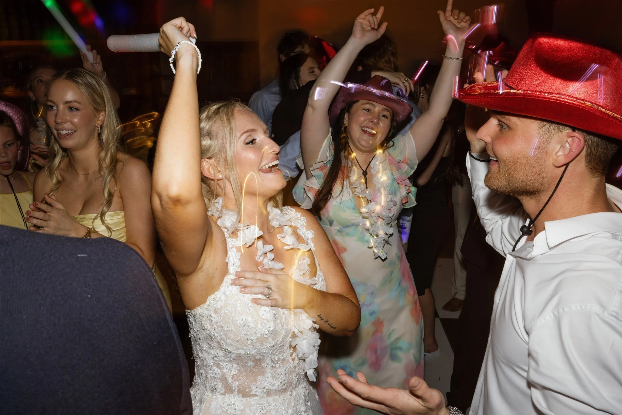 Packed wedding dance floor
