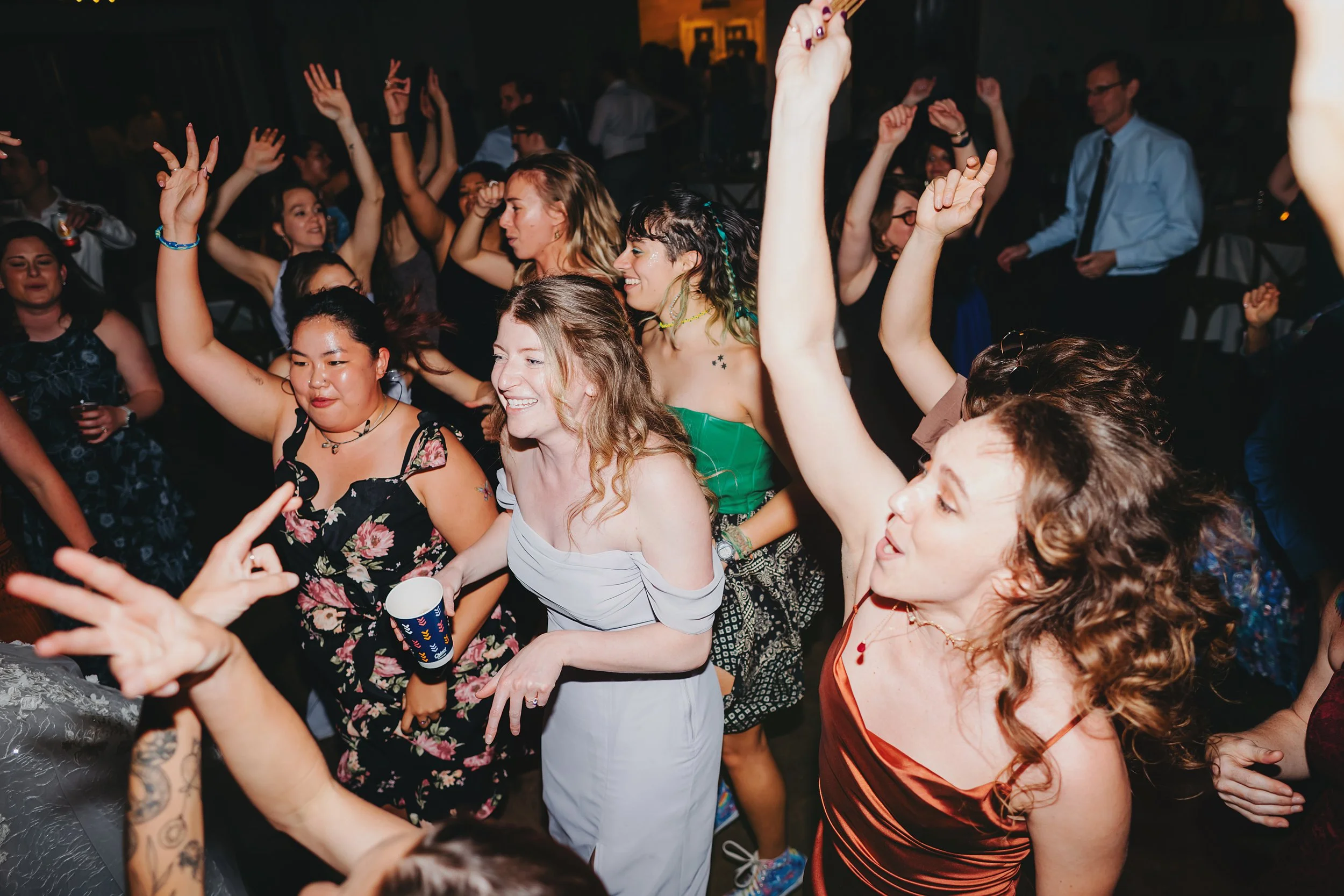 Packed wedding dance floor