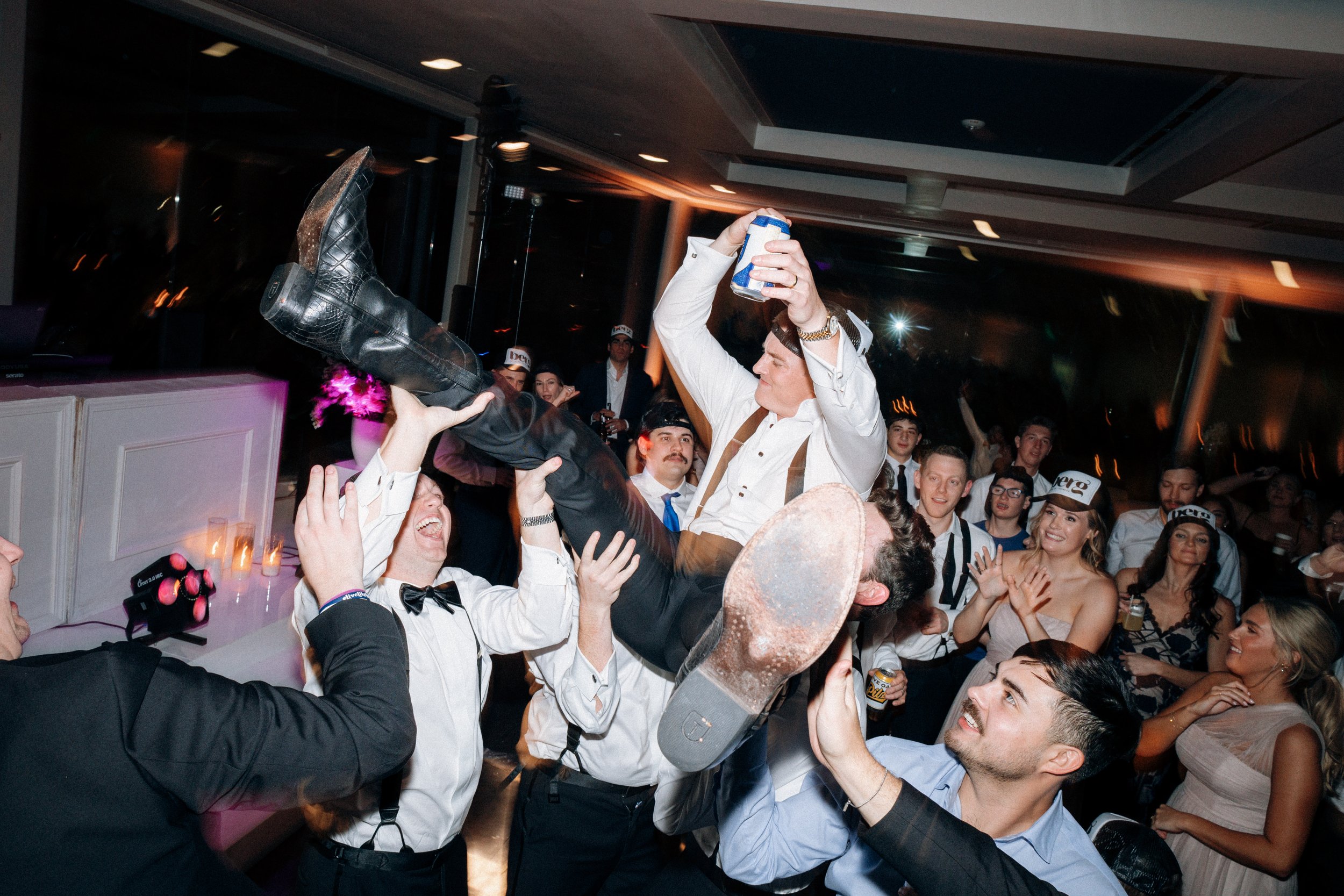 Packed wedding dance floor
