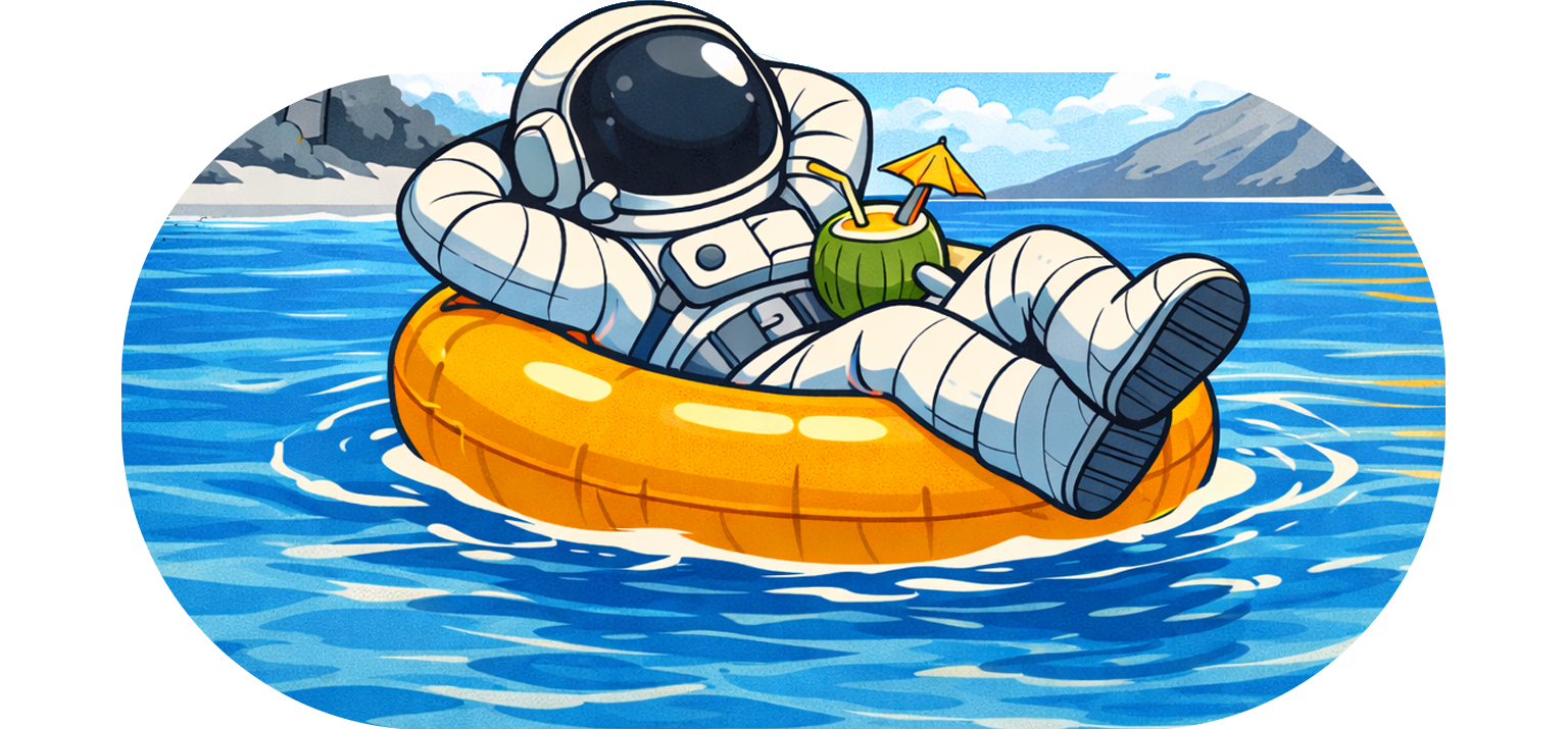 Astronaut floating illustration