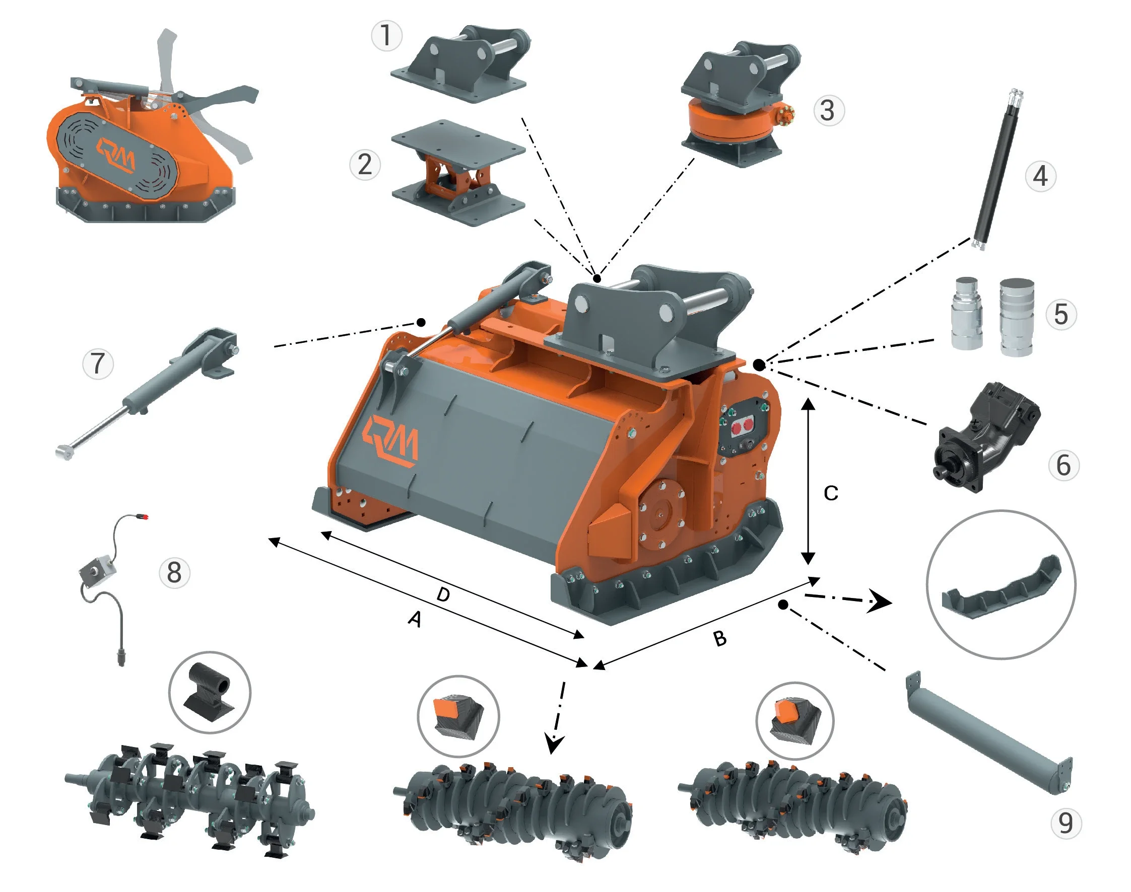 QM FM Series Technical Dimensions Blueprint