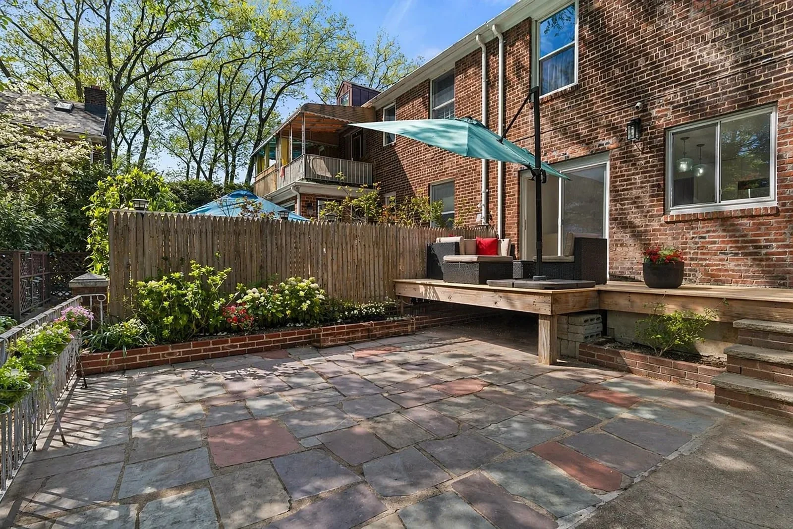 Landscaped terrace and garden