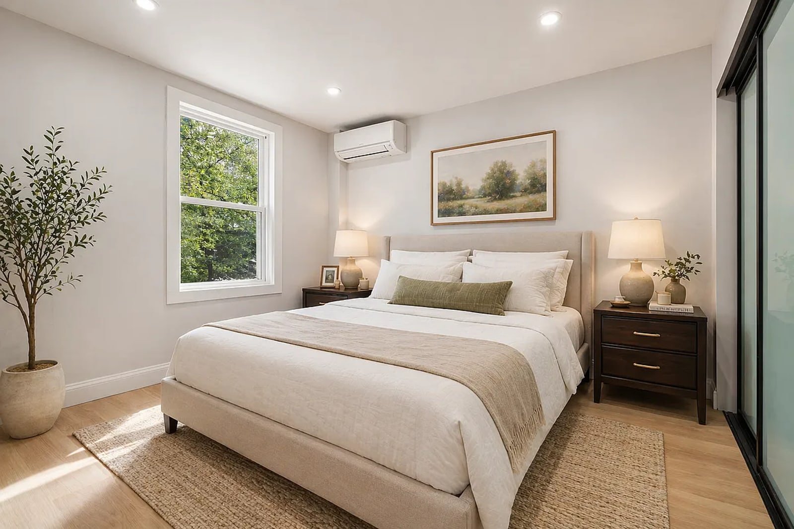 Bright primary bedroom