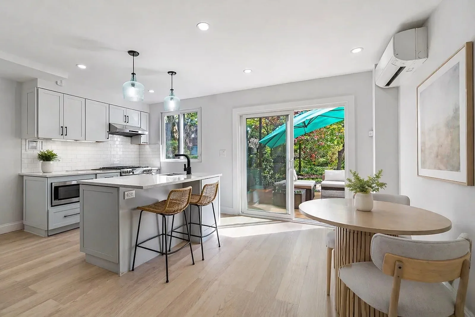 Renovated kitchen and dining space
