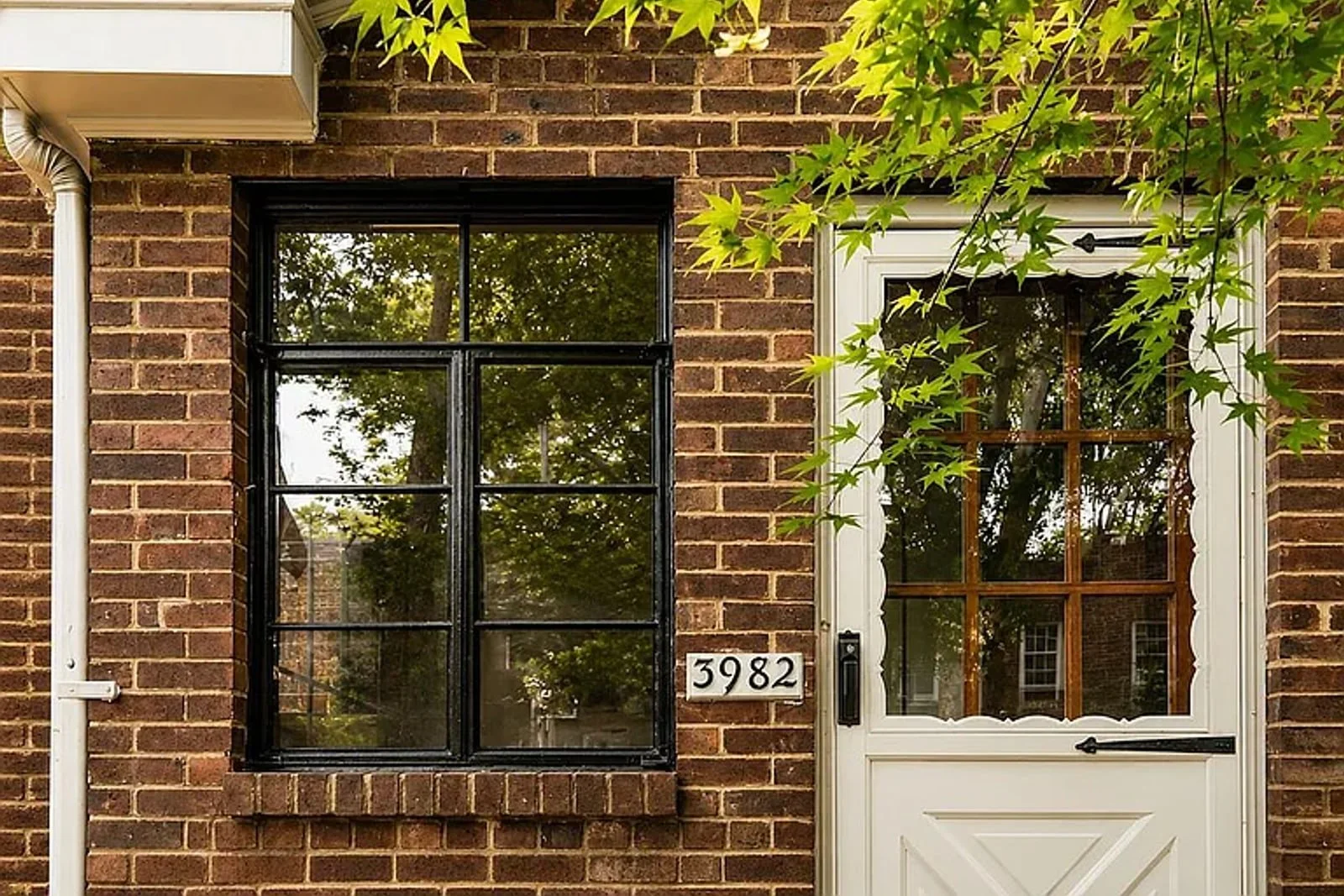 Brick townhouse façade