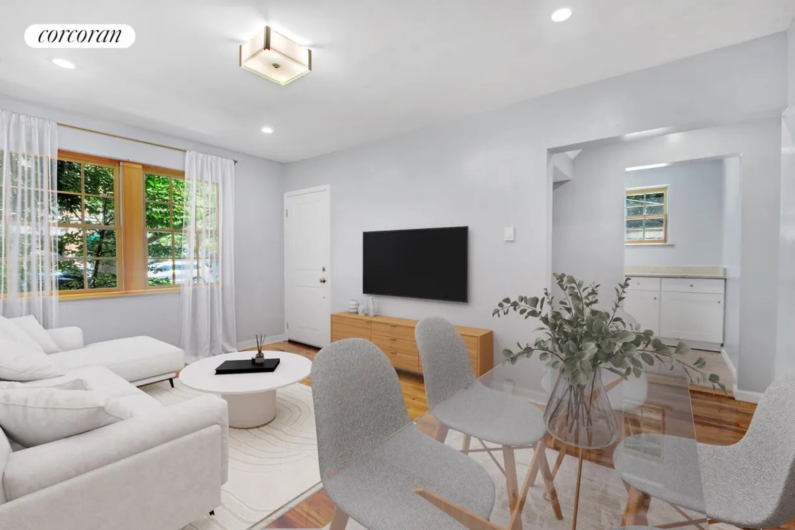 Bright living and dining space