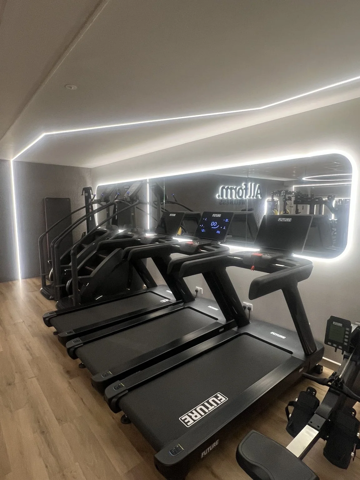 Cardio equipment inside the Allform gym