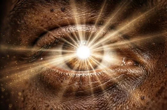 Light radiating from the centre of an eye