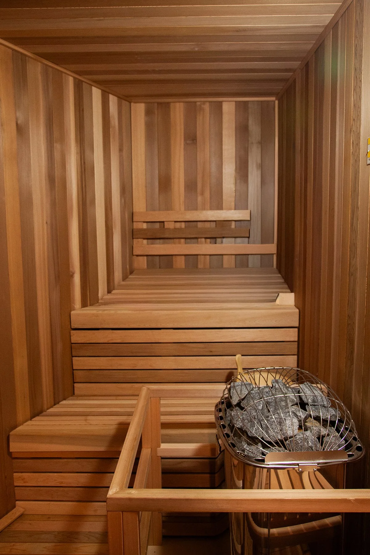 The sauna at Delamar Westport